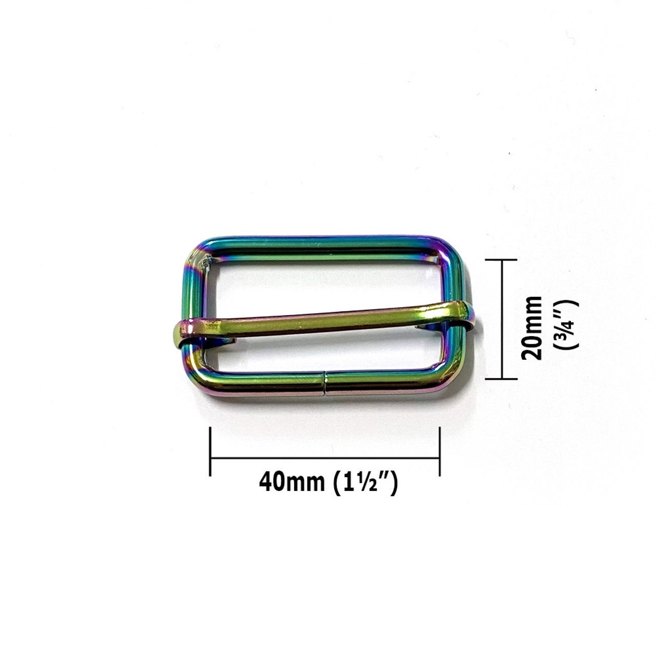 Swivel Snap Hook 40mm (1 1/2&quot;) - 2 Pack - Iridescent Rainbow