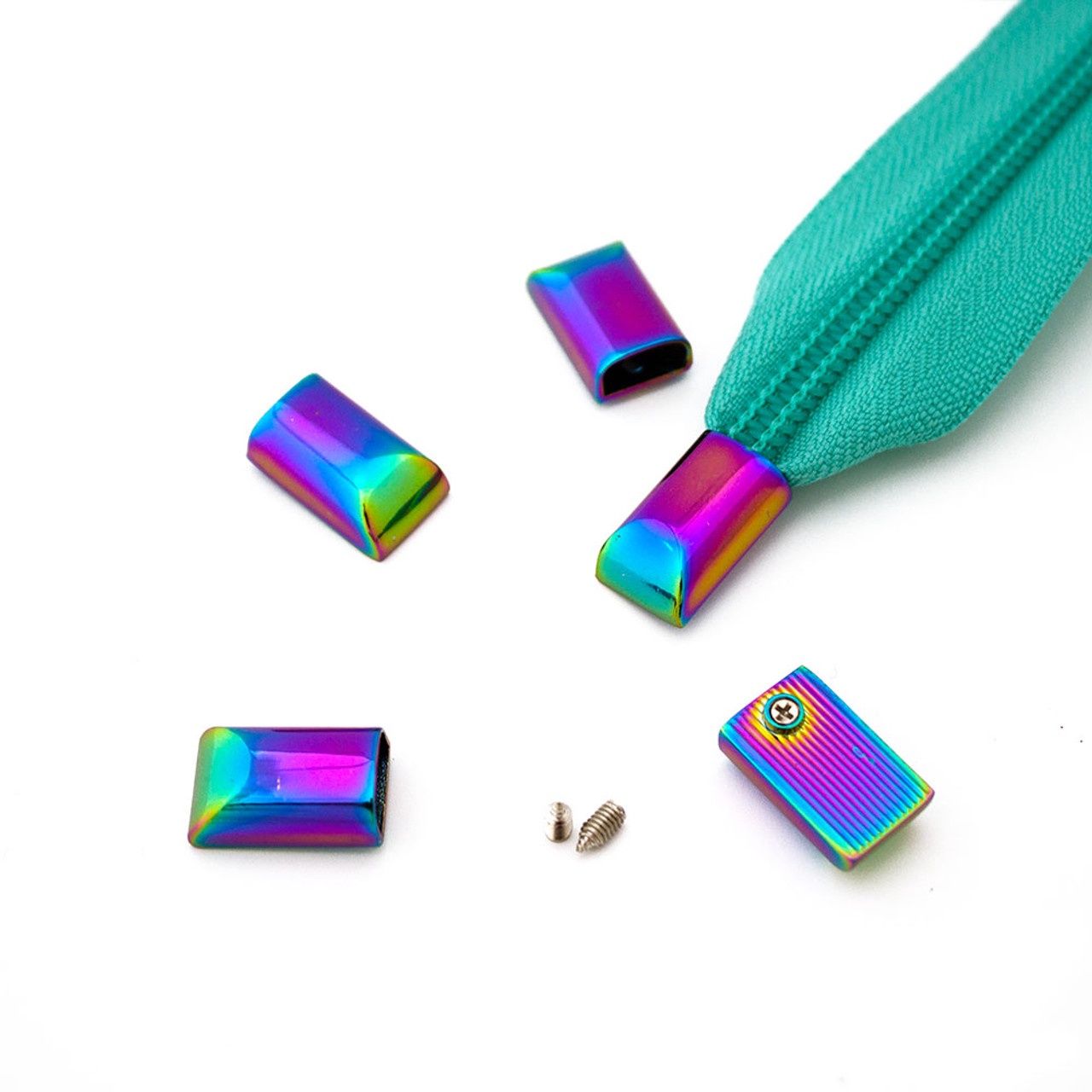 Zipper End Caps - Scrrew In - 5 Pack - Rainbow