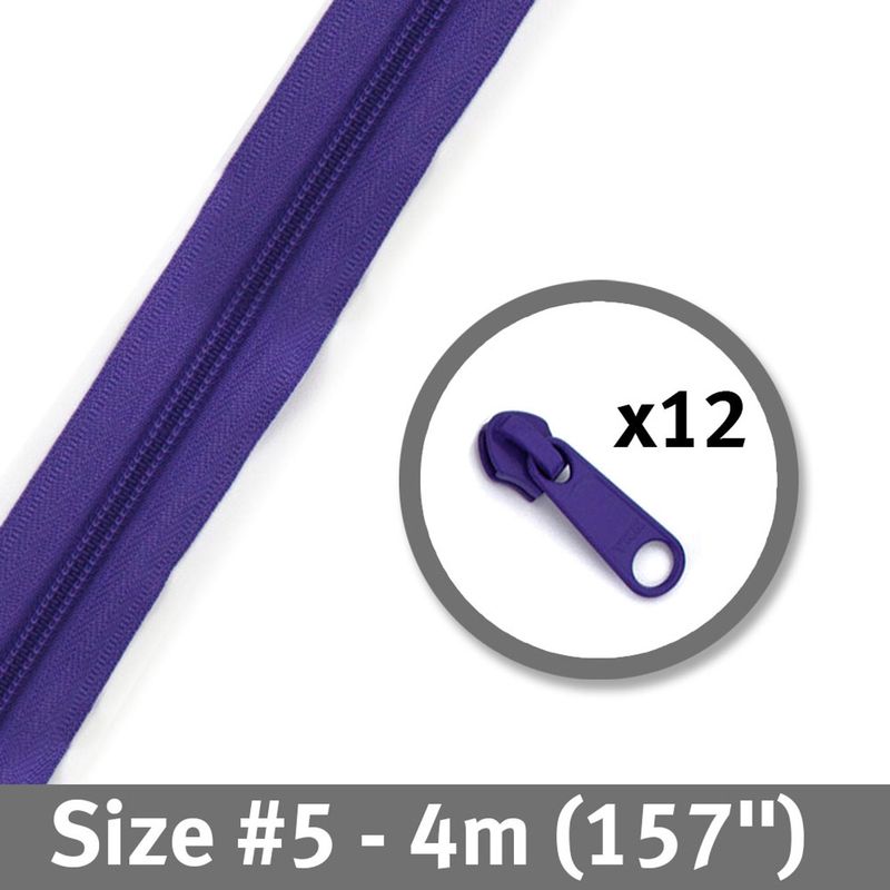Bag Zipper 4m with Pulls -YKK #5 - Delphinium