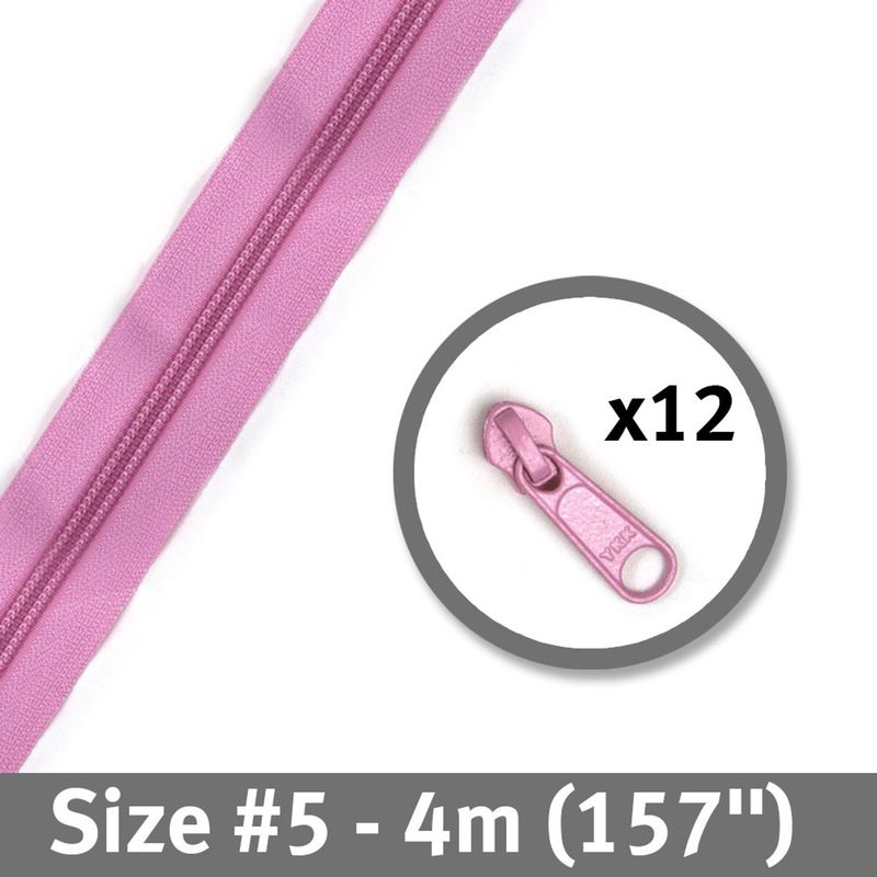 Bag Zipper 4m with Pulls -YKK #5 - Musk Pink