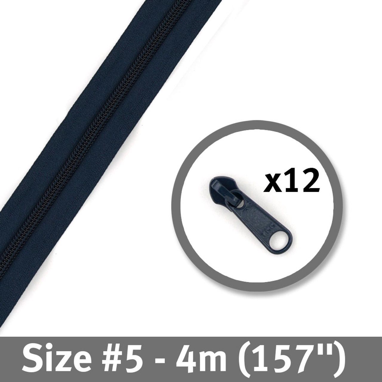 Bag Zipper 4m with Pulls -YKK #5 - Navy