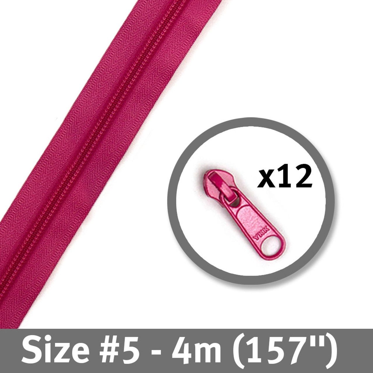 Bag Zipper 4m with Pulls -YKK #5 - Pink