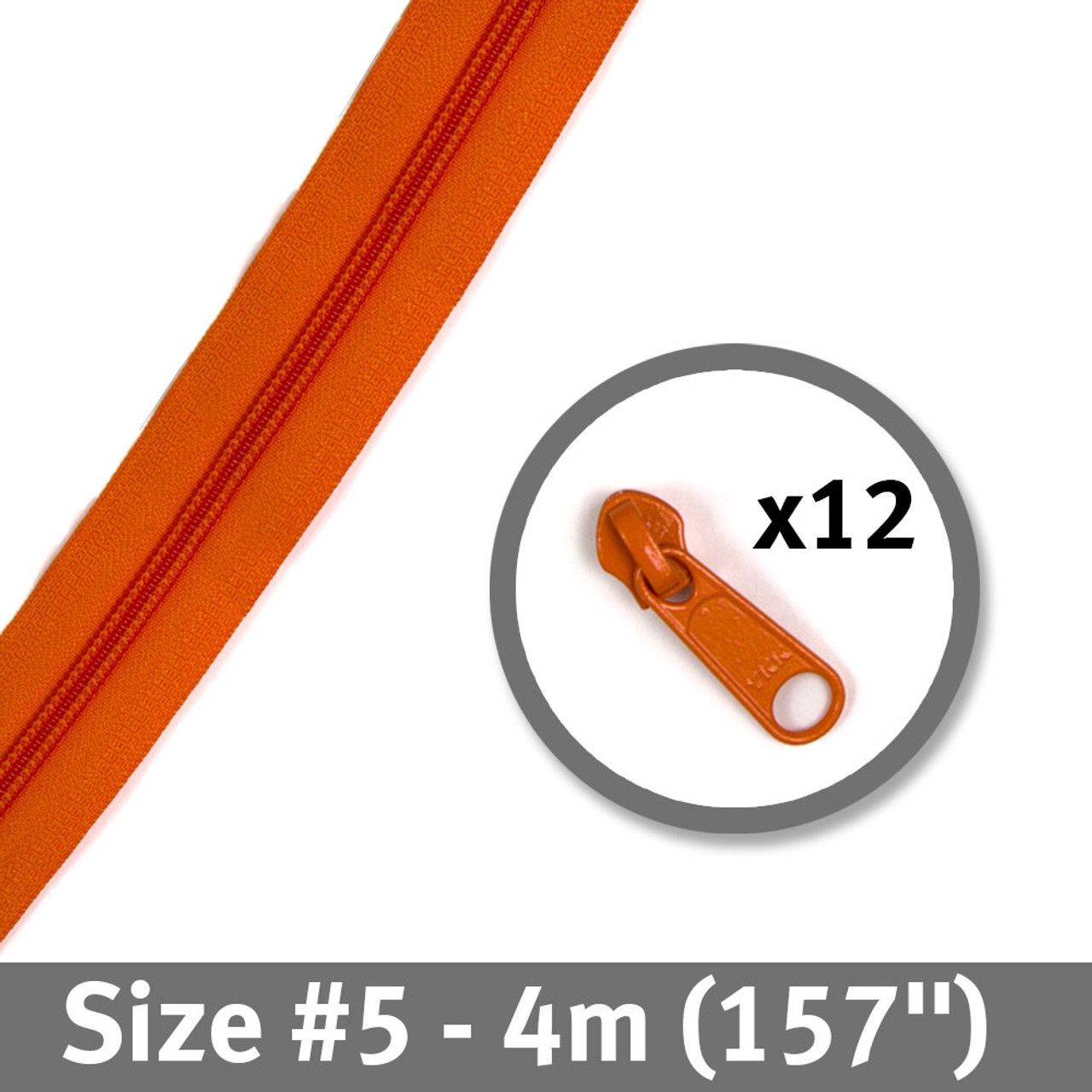 Bag Zipper 4m with Pulls -YKK #5 - Pumpkin