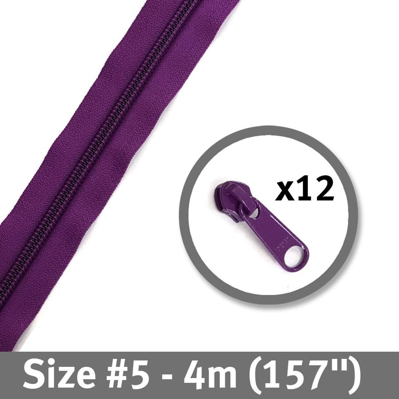 Bag Zipper 4m with Pulls -YKK #5 - Mulberry (was Tahiti Purple)