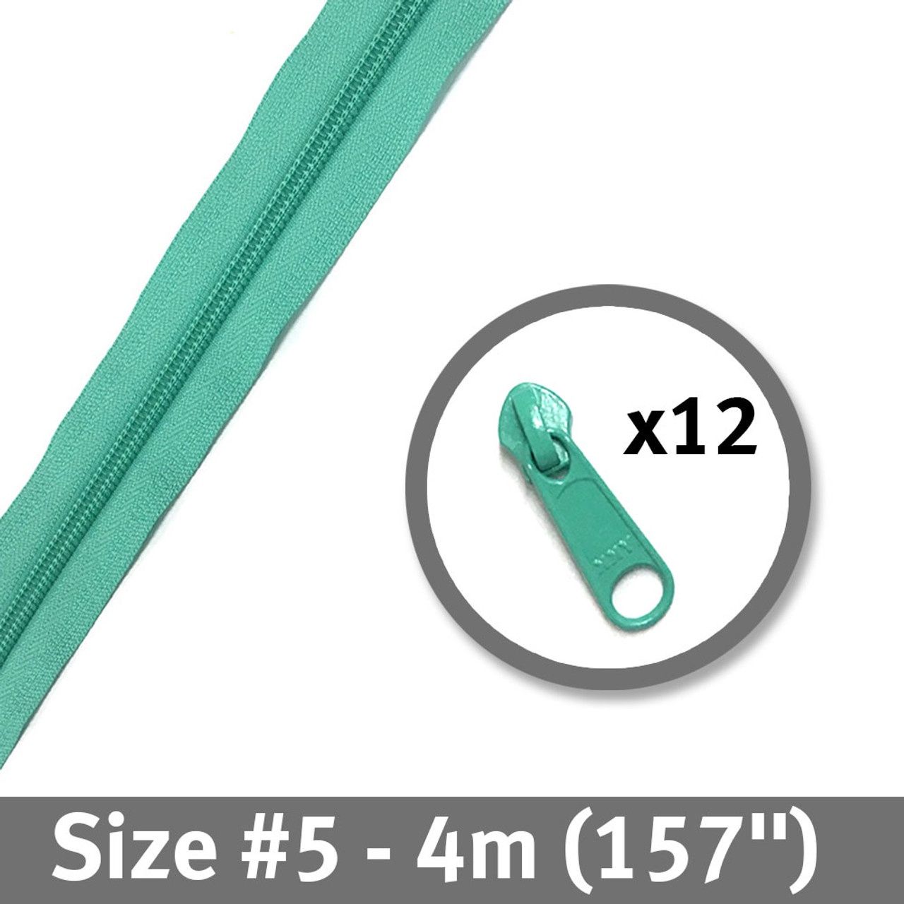 Bag Zipper 4m with Pulls -YKK #5 - Turquoise