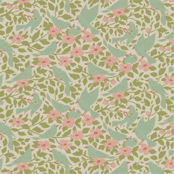 Songbird - Ava - Green - Fat Qtr