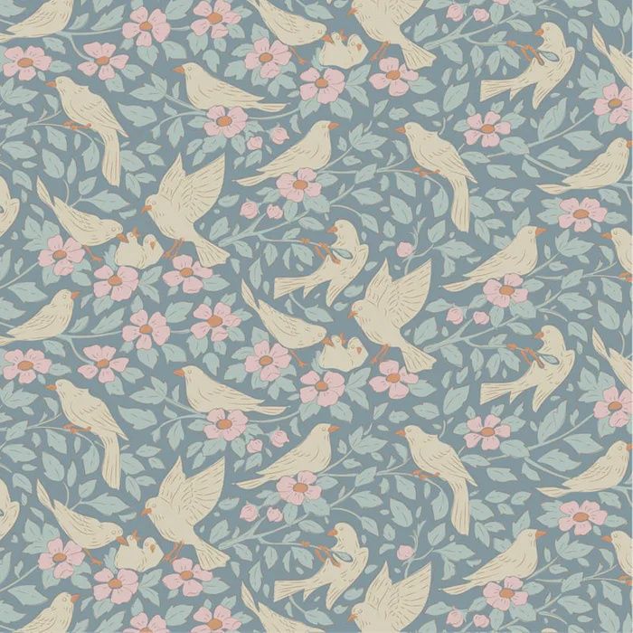 Songbird - Ava - Blue - Fat Qtr