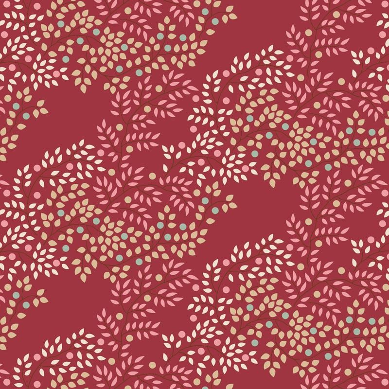 Creating Memories - Winter Berrytangle Burgundy Fat Qtr