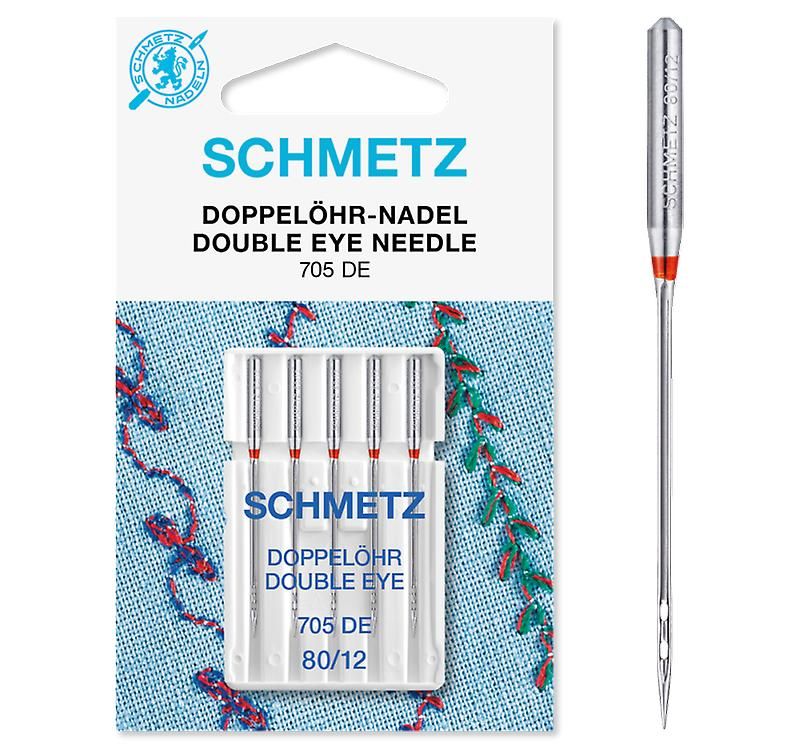 Schmetz Machine Needle DOUBLE EYE 705 DE Size 80/12