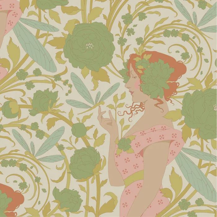 Songbird - Aubery - Green - Fat Qtr
