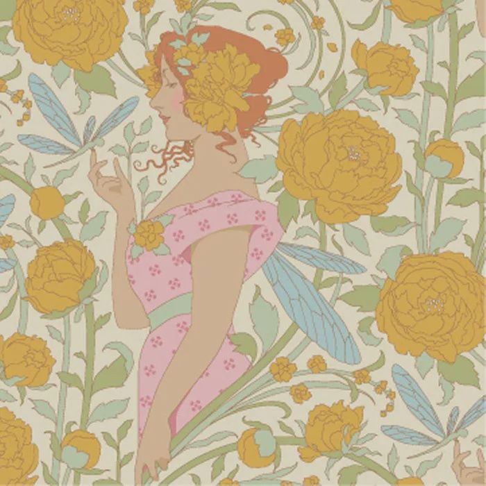 Songbird - Aubery - Mustard - Fat Qtr