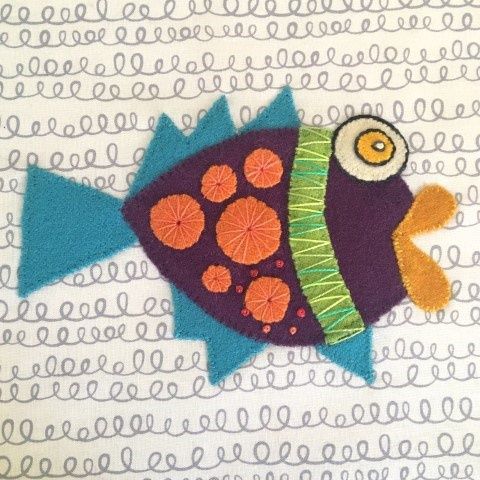 Wendy Williams Pre-Cut Wool Kits - Little Fish - Purple