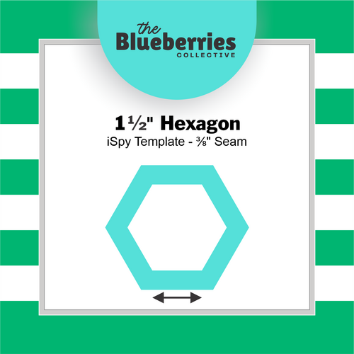1 1/2" Hexagon iSpy Template - 3/8" Seam
