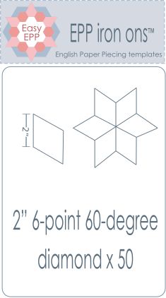 EPP Iron-Ons 2" 6 Point Diamonds 50 pk