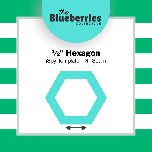 1/2" Hexagon iSpy Template - 3/8" Seam