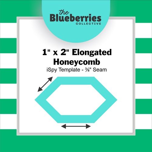 1" x 2" Elongated Honeycomb iSpy Template - 3/8" Seam