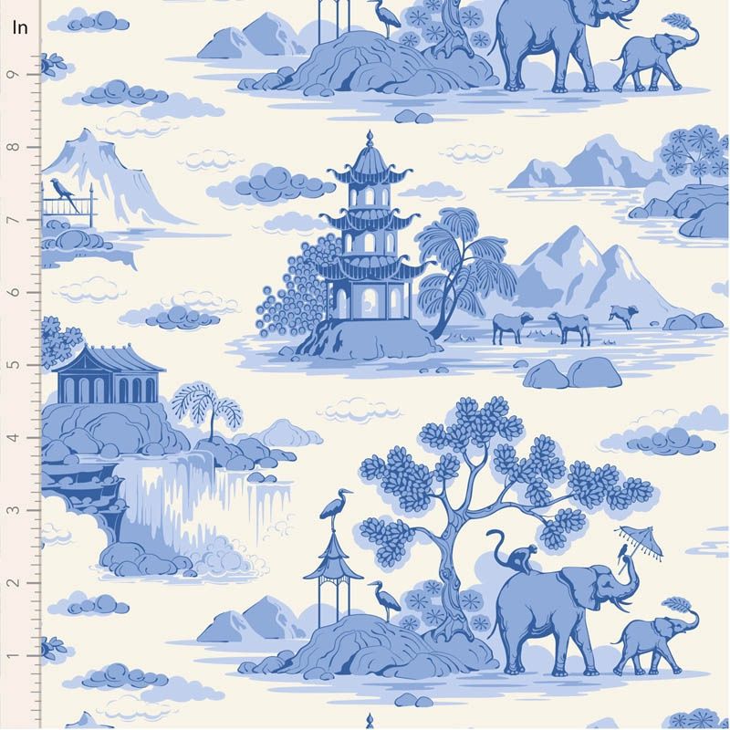 Something Blue - Cottonview - Cream Fat Qtr