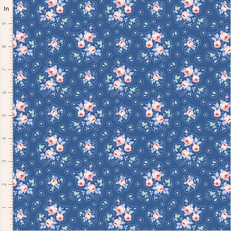 Something Blue - First Kiss - Denim Fat Qtr