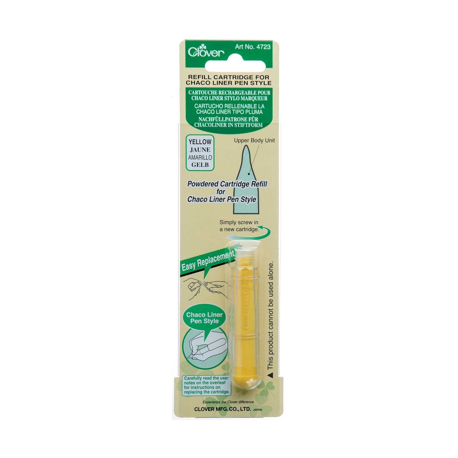Clover Refill Cartridge Liner Pen Style - Yellow
