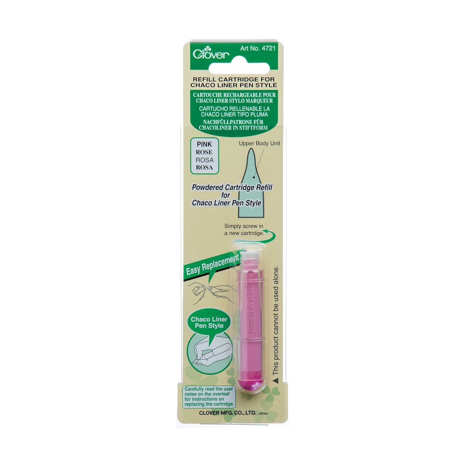 Clover Refill Cartridge Liner Pen Style - Pink