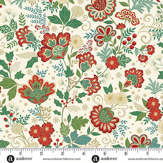 Adorn by Makower UK Bloom Cream Fat Qtr