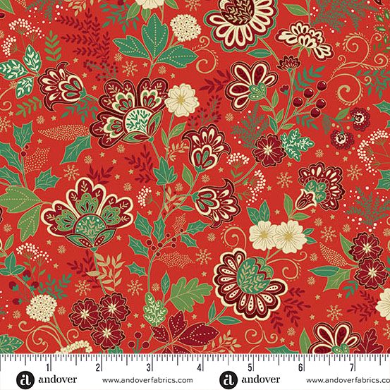 Adorn by Makower UK Bloom Red Fat Qtr
