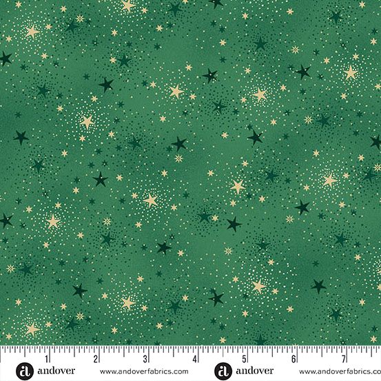 Adorn by Makower UK Sparkle Green Fat Qtr
