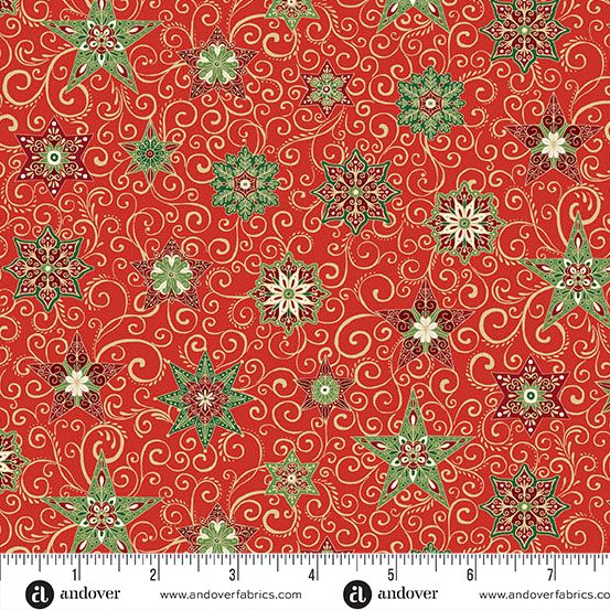 Adorn by Makower UK Star Red Fat Qtr