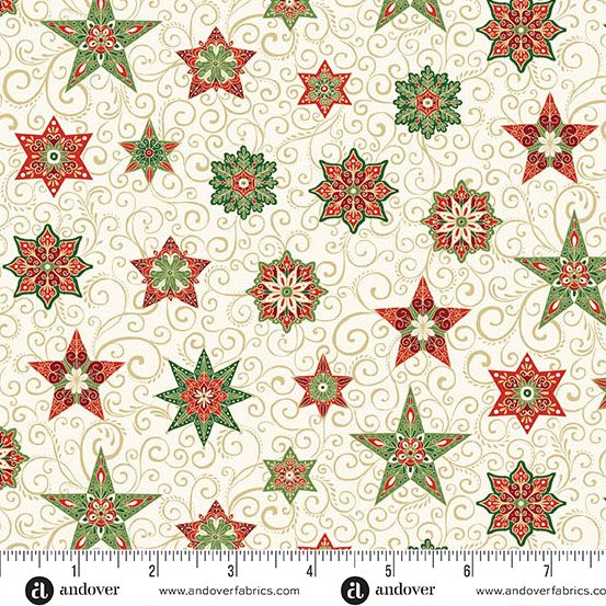 Adorn by Makower UK Star Cream Fat Qtr