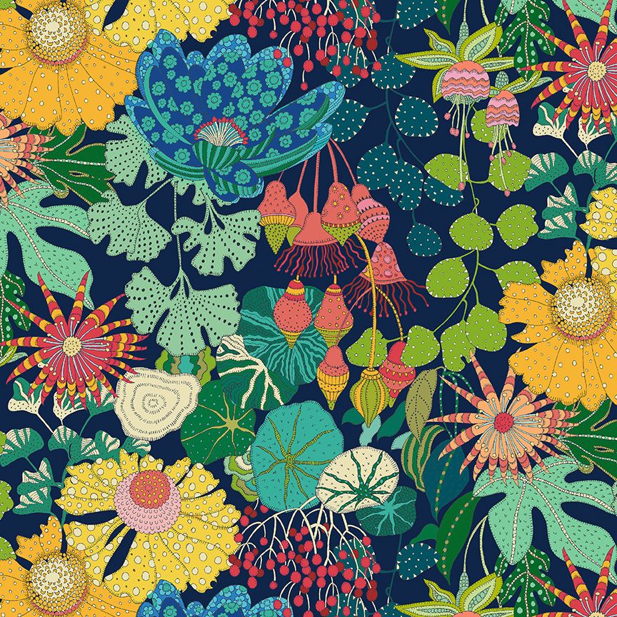 Sally Kelly - Peony Park Indigo Fat Qtr