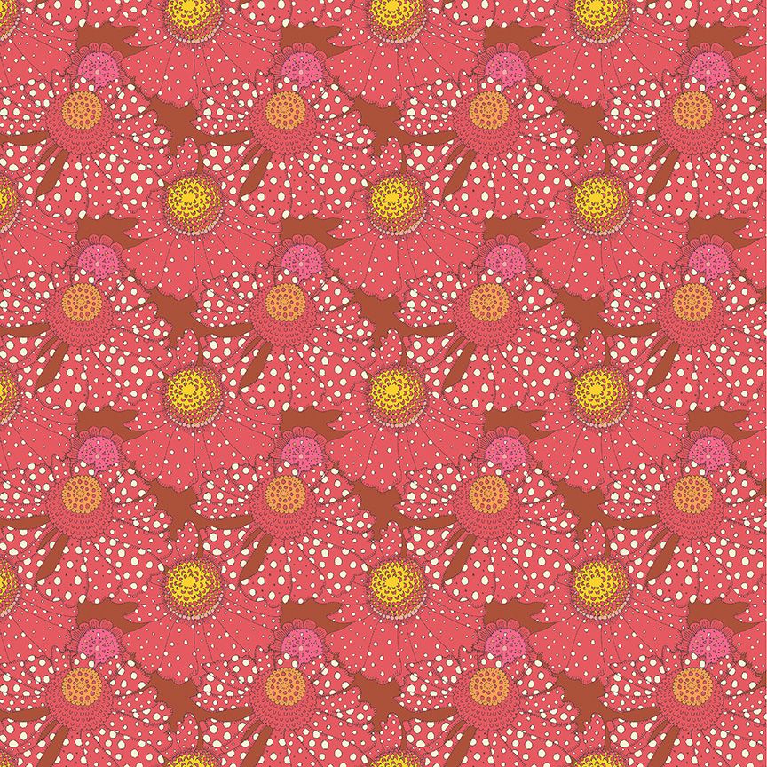 Sally Kelly - Polka flower Crimson