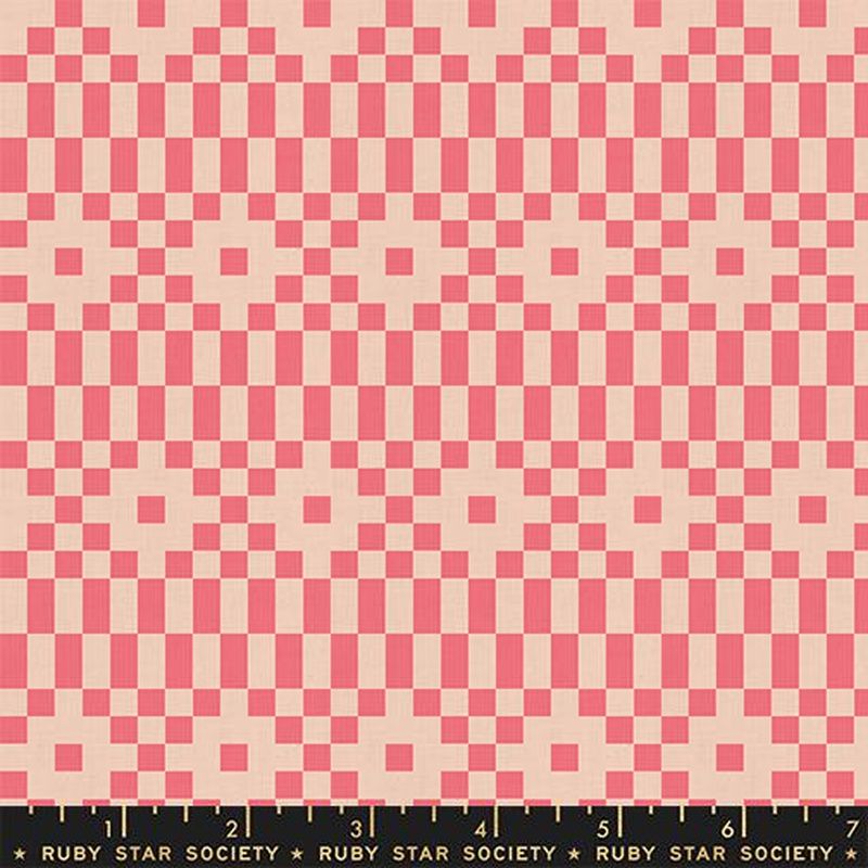 Lofi Linens Neon Coral Bitmapped