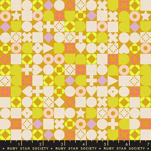 Lofi Linens Cactus Blocked - Fat Qtr