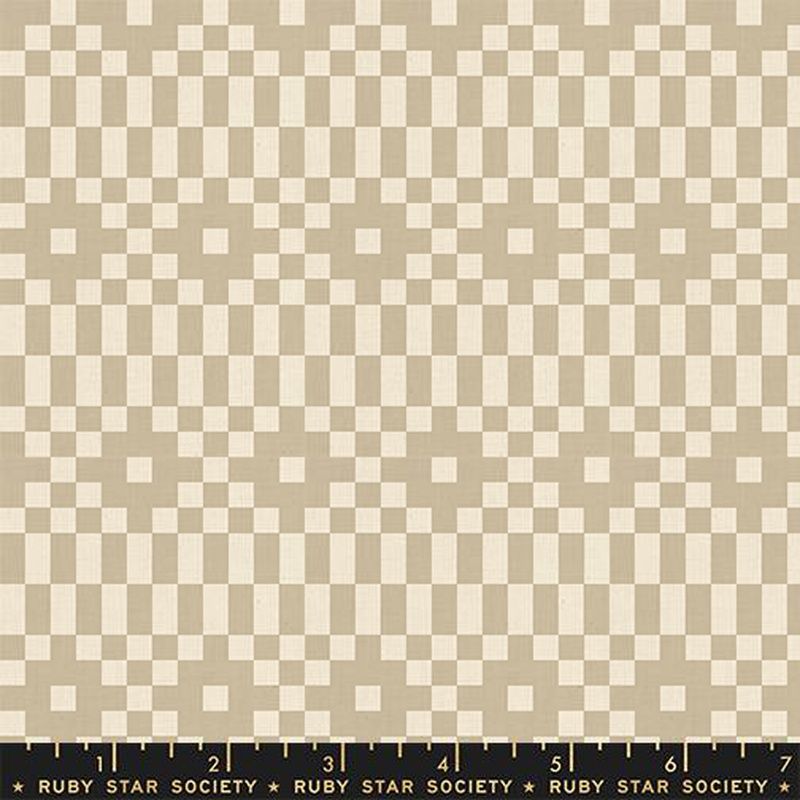 Lofi Linens Khaki Bitmapped - Fat Qtr