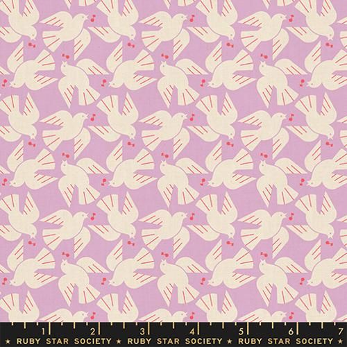 Lofi Linens Wisteria Flock Yeah - Fat Qtr