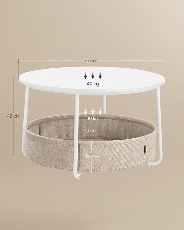 Round Coffee Table with Storage