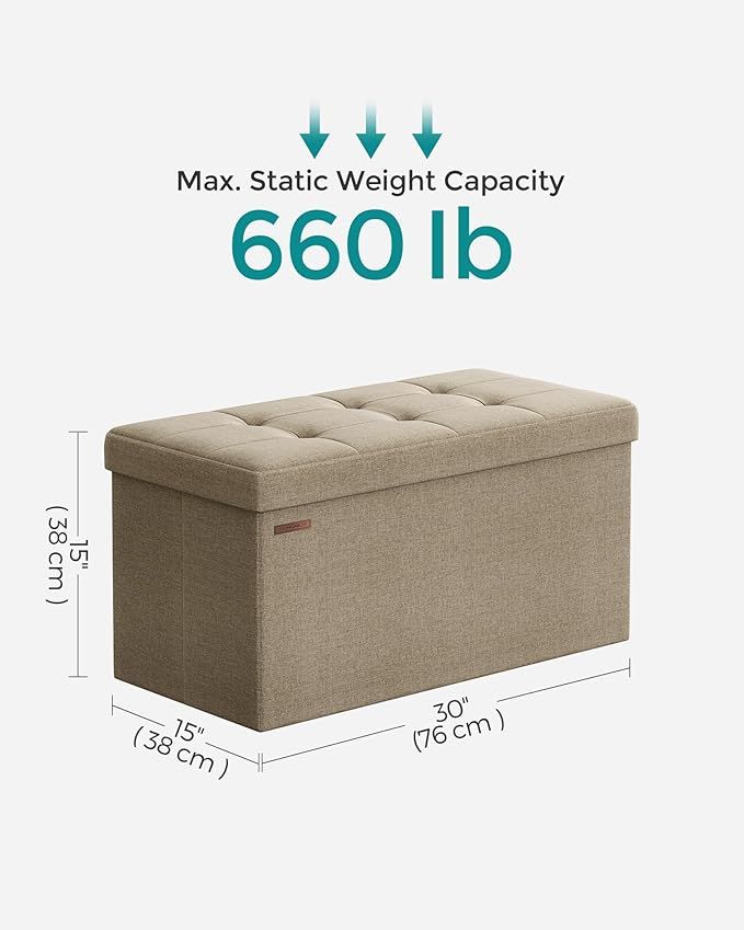 Folding Storage Ottoman Bench,