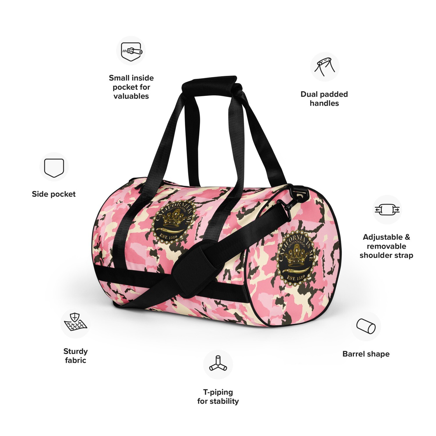 Pink Camo Gym Bag