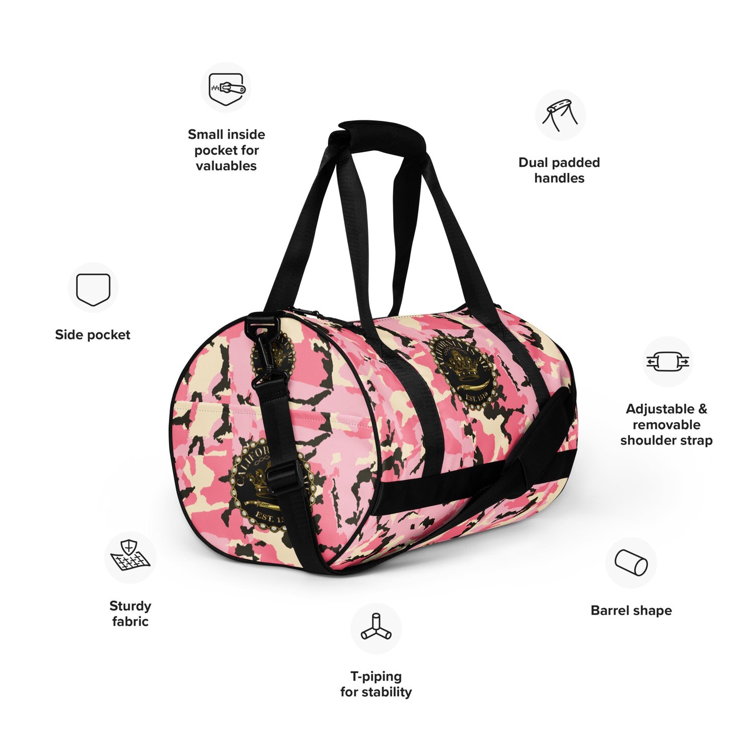 Pink Camo Gym Bag