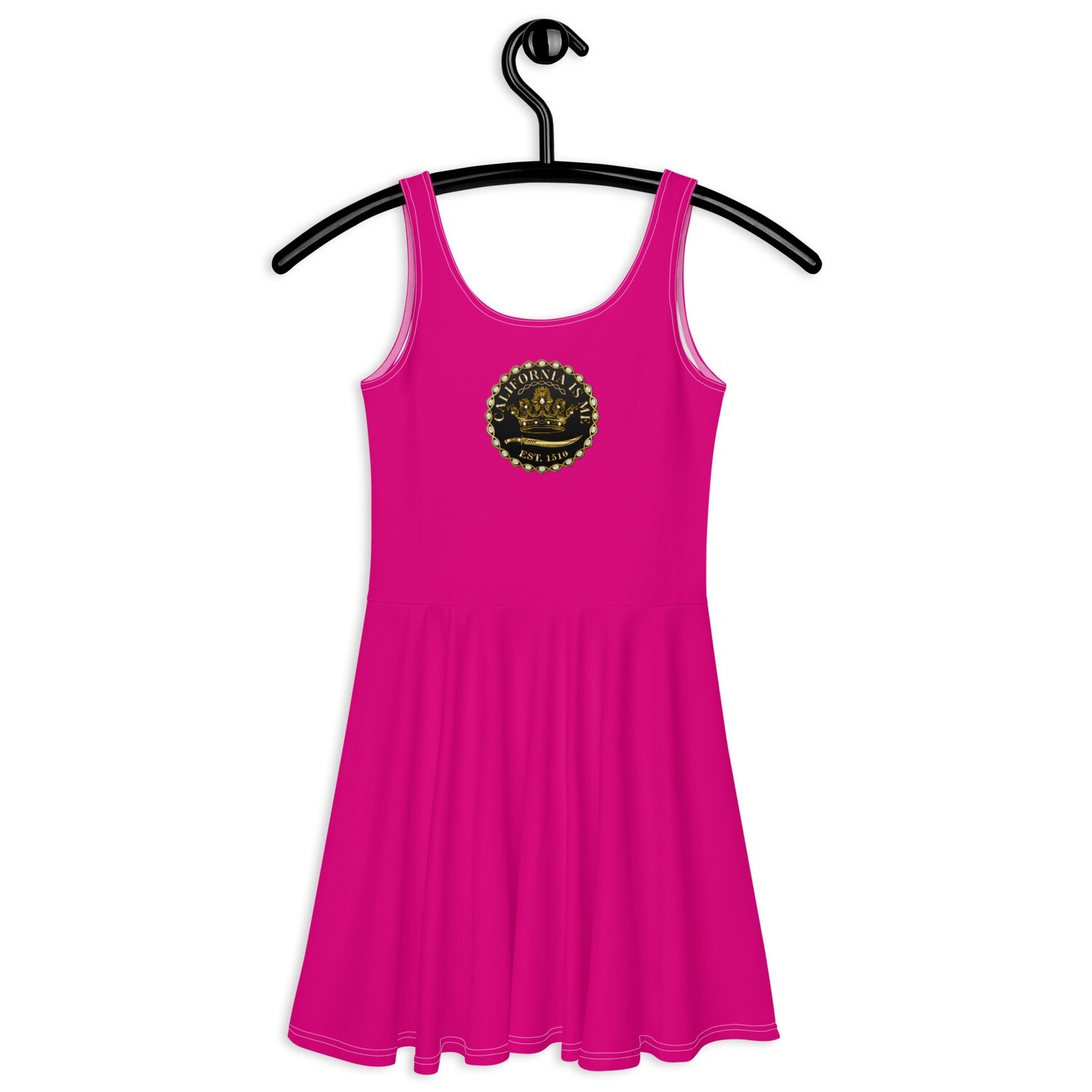 Palm Drip Fuchsia Pink Flair Dress