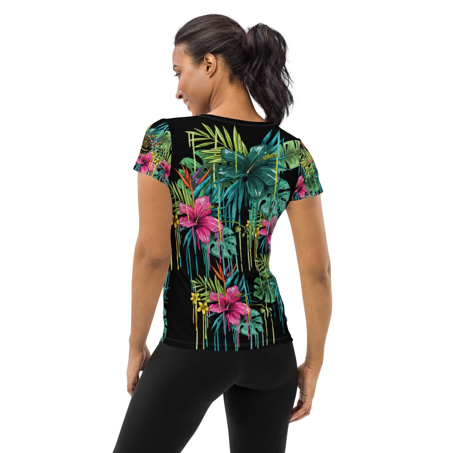 Palm Tree Drip Women's Athletic T-shirt