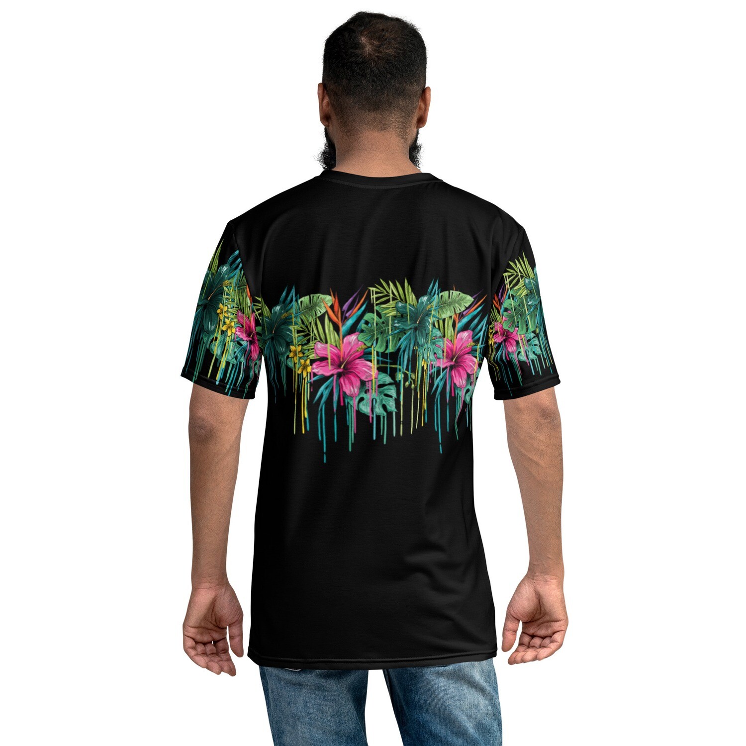 Palm Tree Drip Men's Black T-shirt