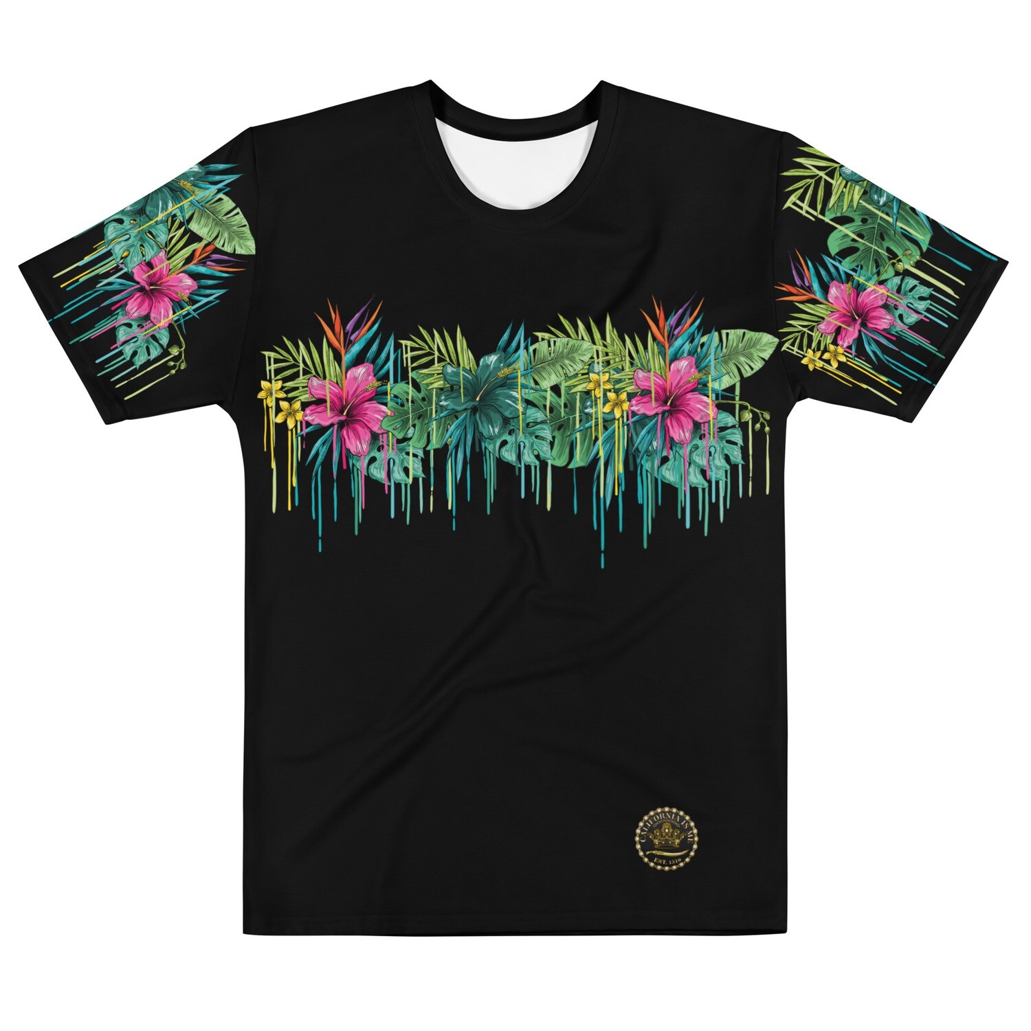Palm Tree Drip Men&#39;s Black T-shirt