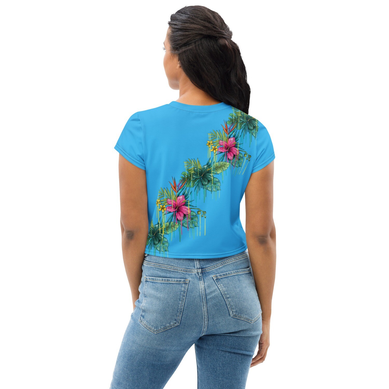 Palm Tree Drip Crop Tee