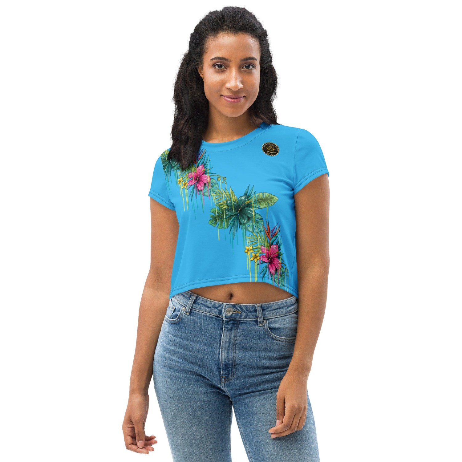 Palm Tree Drip Crop Tee