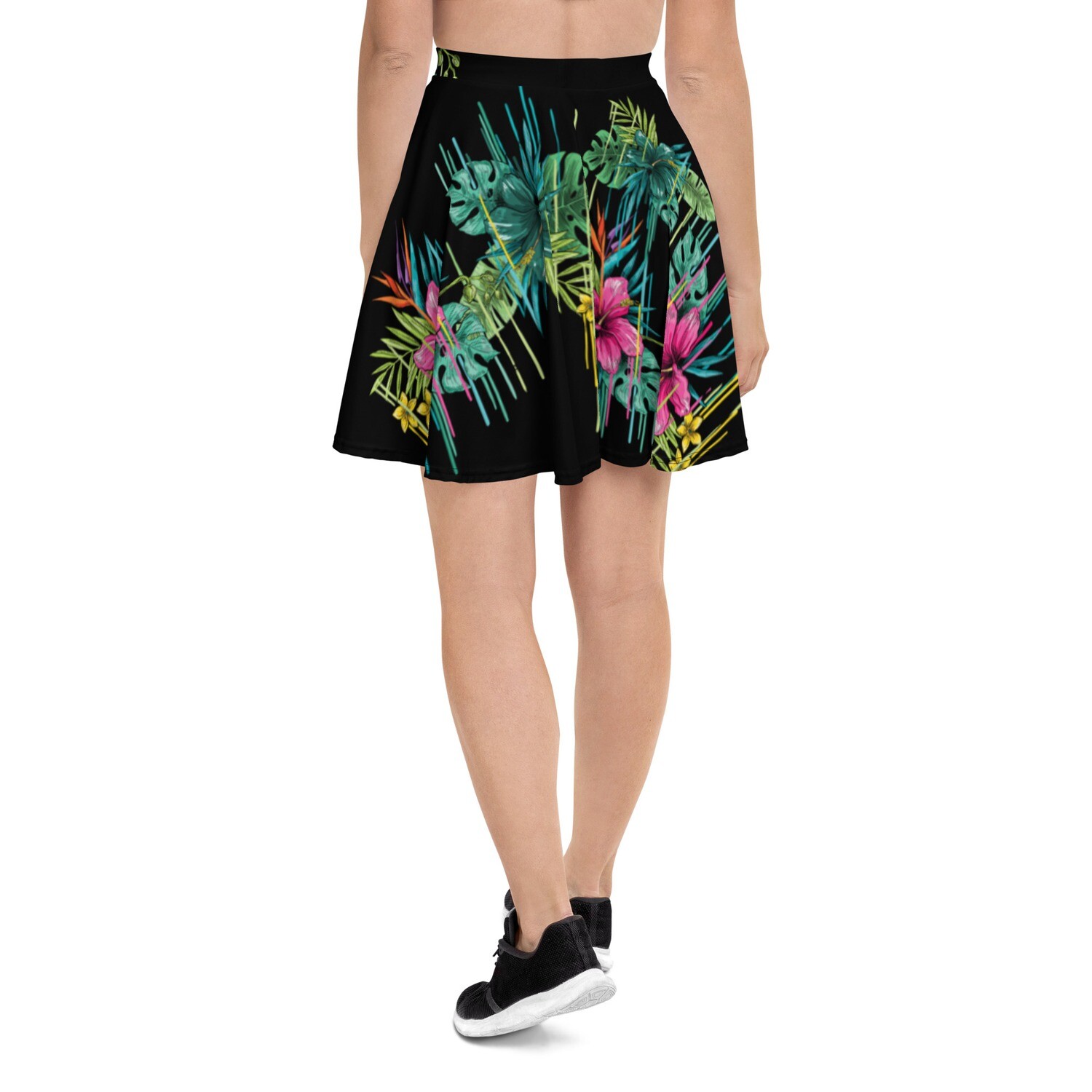 Palm Tree Drip Black Skirt
