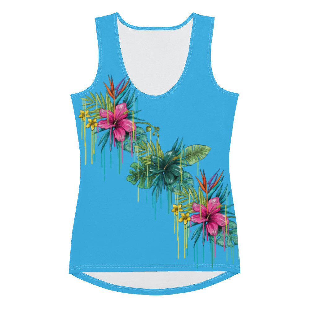 Turquoise Palm Tree Tank Top
