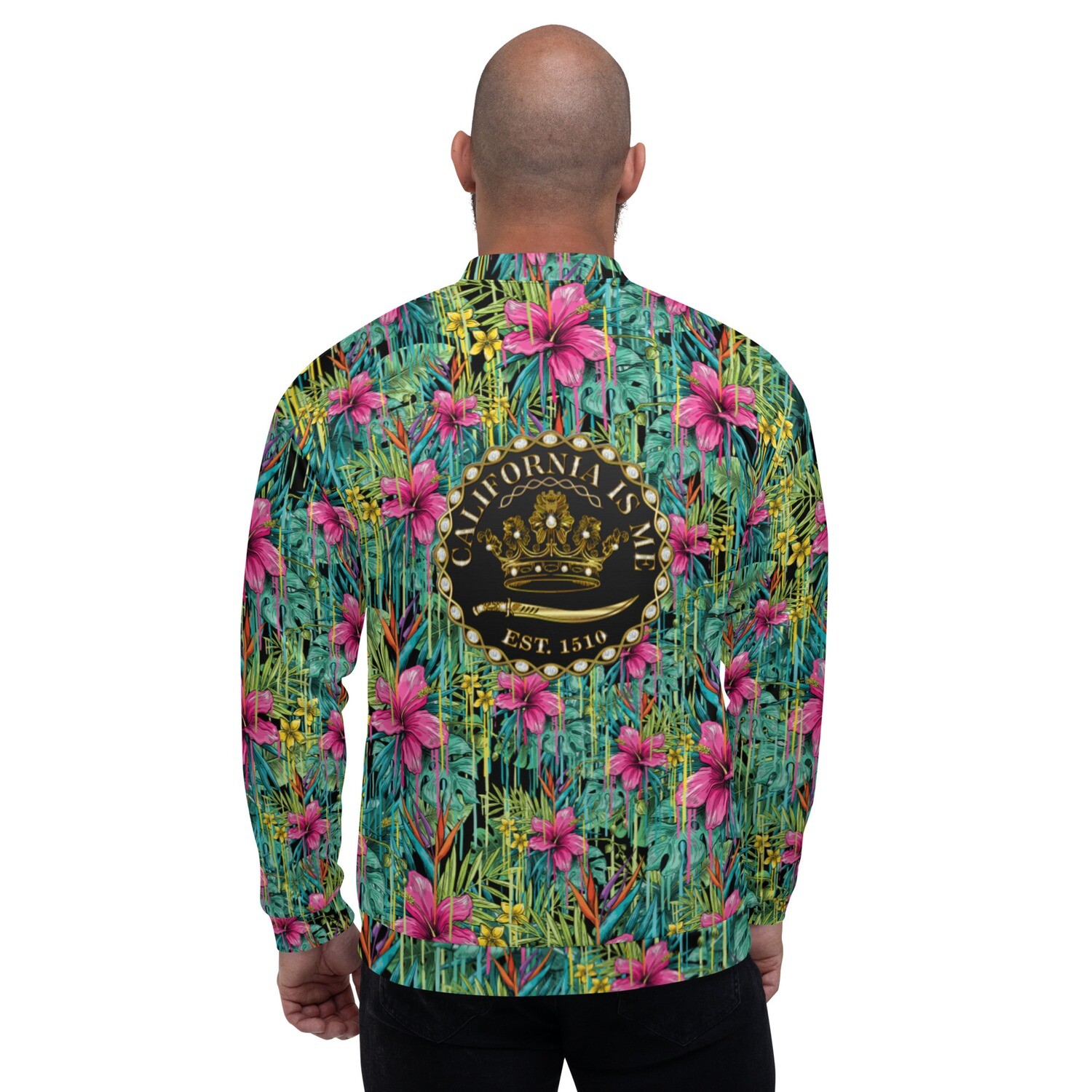 Palm Tree Drip Bomber Jacket