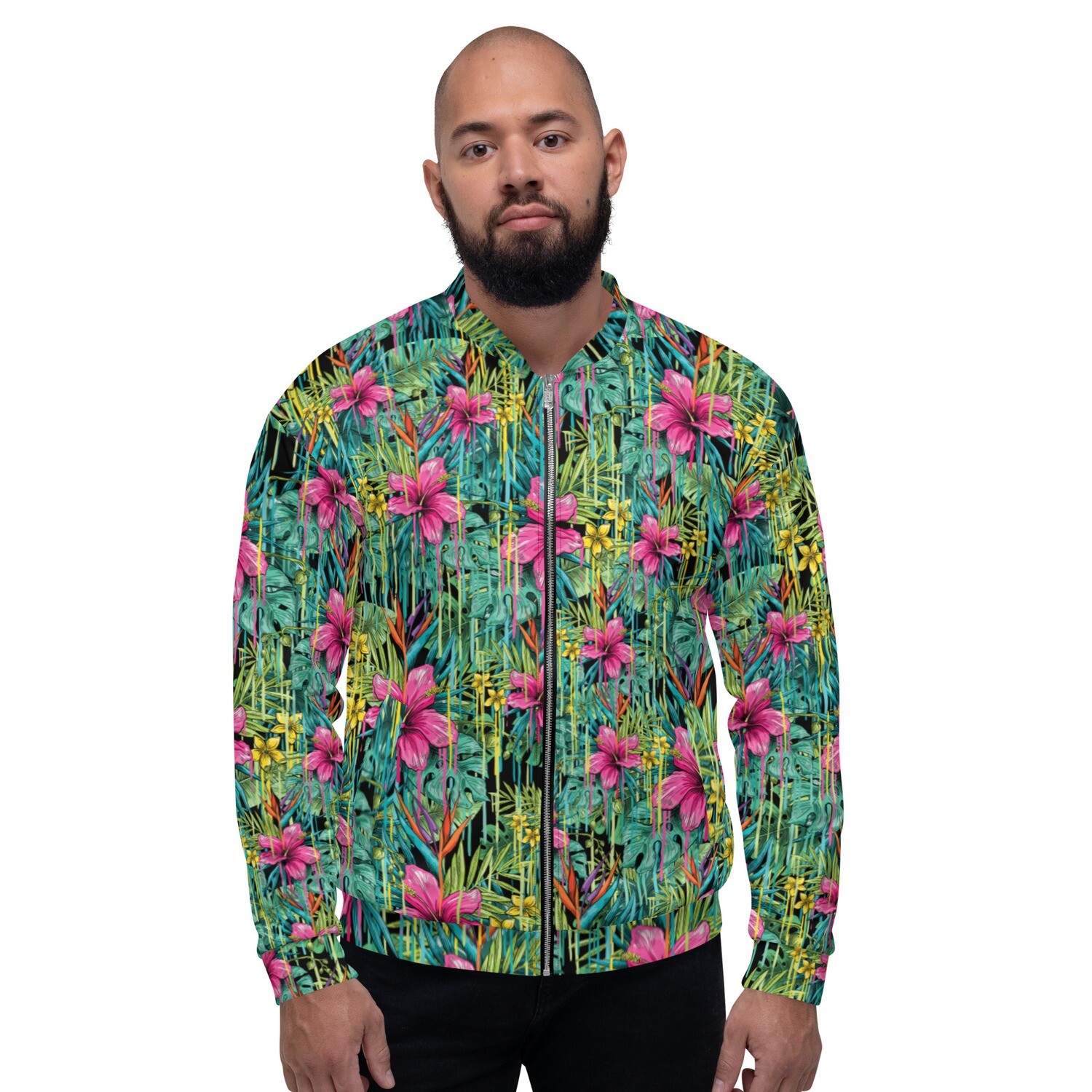 Palm Tree Drip Bomber Jacket