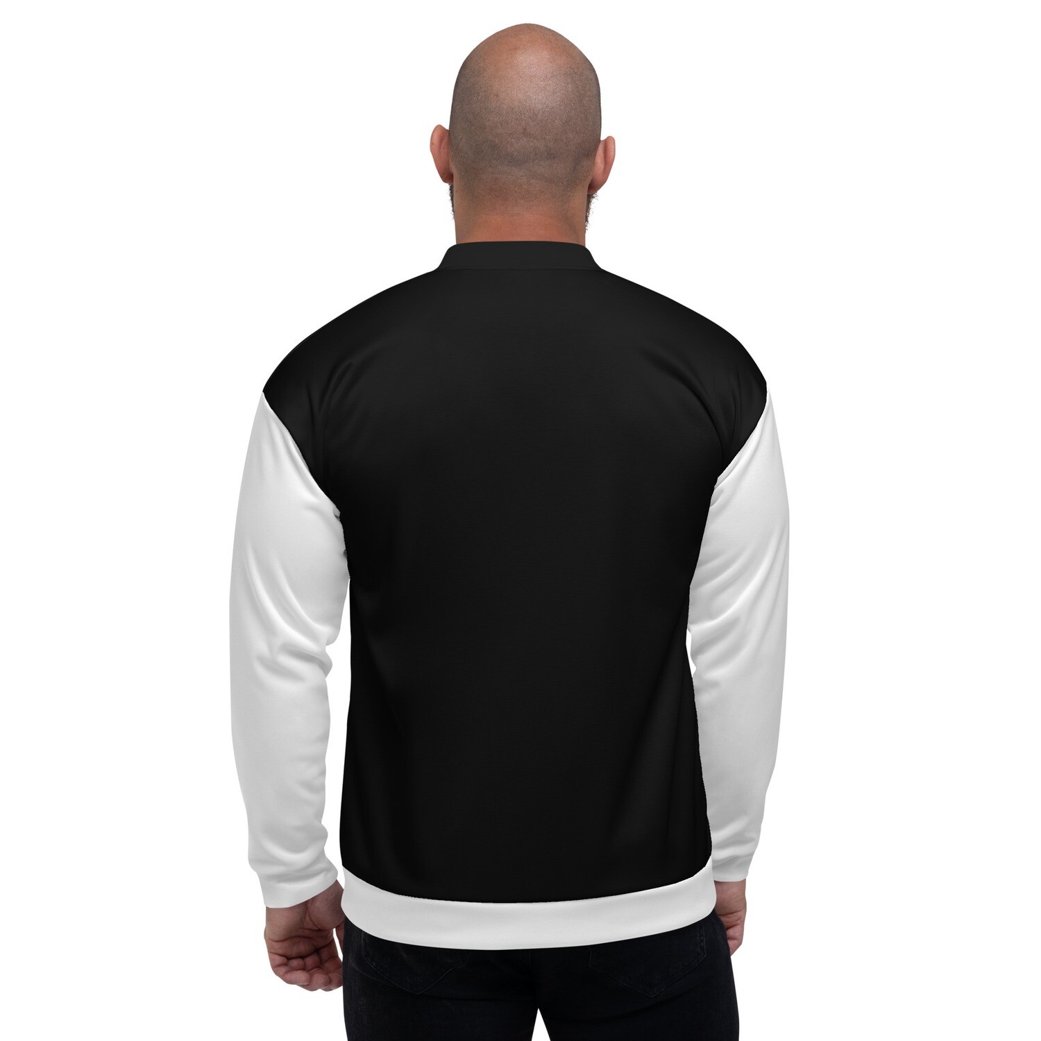 White and Yellow Diamonds Unisex Black and White Bomber Jacket